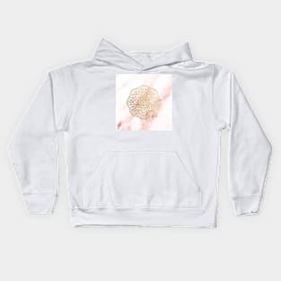 Golden mandala and pink marble Kids Hoodie